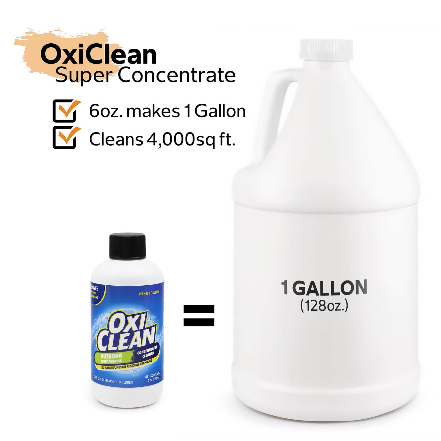 OxiClean - Outdoor Multipurpose Super Concentrated Cleaner - Makes 1 Gallon - Stain Remover - Driveway Cleaner for Concrete - Degreaser for Cement