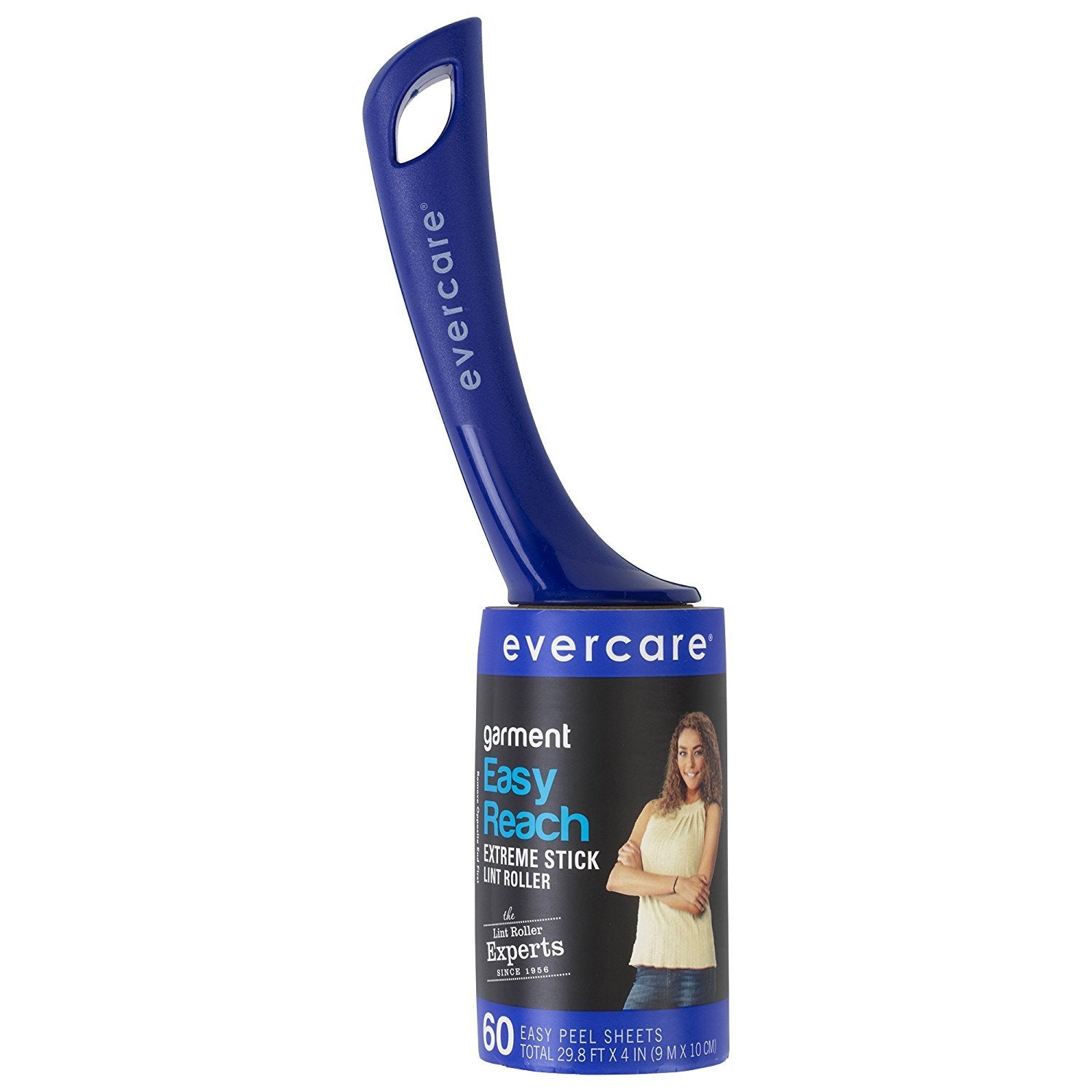 Evercare Garment Easy Reach Lint Roller, 120 Sheets (2-Pack of 60 sheets each)