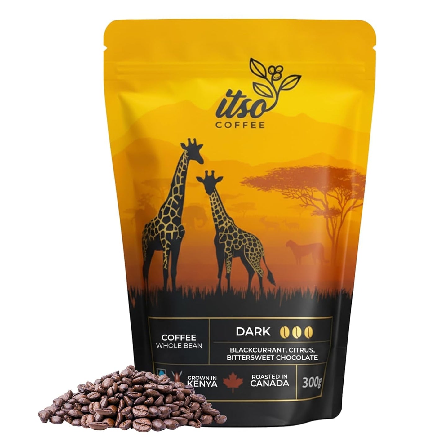 Premium Kenyan Whole Coffee Beans | Specialty Single Origin Freshly Roasted Coffee Beans | Rich Flavor for Espresso and Cold Brew | Freshly Roasted