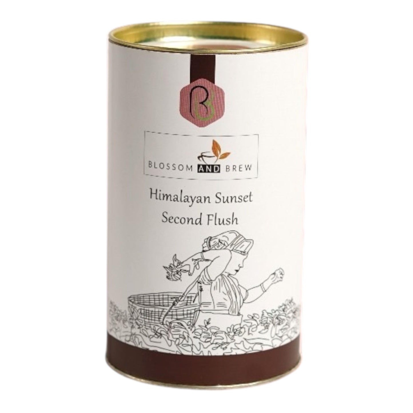 Blossom & Brew Himalayan Sunset Second Flush Darjeeling Black Tea (1.76oz/25 Cups) - Bold Indian Loose Leaf Chai with Rich Harvest Flavor & Muscatel