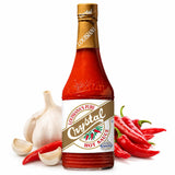 Crystal Louisiana's Pure Hot Sauce with Garlic, 12 Ounce, Aged Cayenne Peppers, Medium Heat, Flavor Gumbo to Bloody Mary's