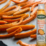 Mantova Orange & Black Pepper Extra Virgin Olive Oil Spray, heart-healthy cooking spray perfect for salads and pasta, 100% natural cooking oil made in Italy, olive oil dispenser bottle sprays, drips, or streams with no waste, 8 oz