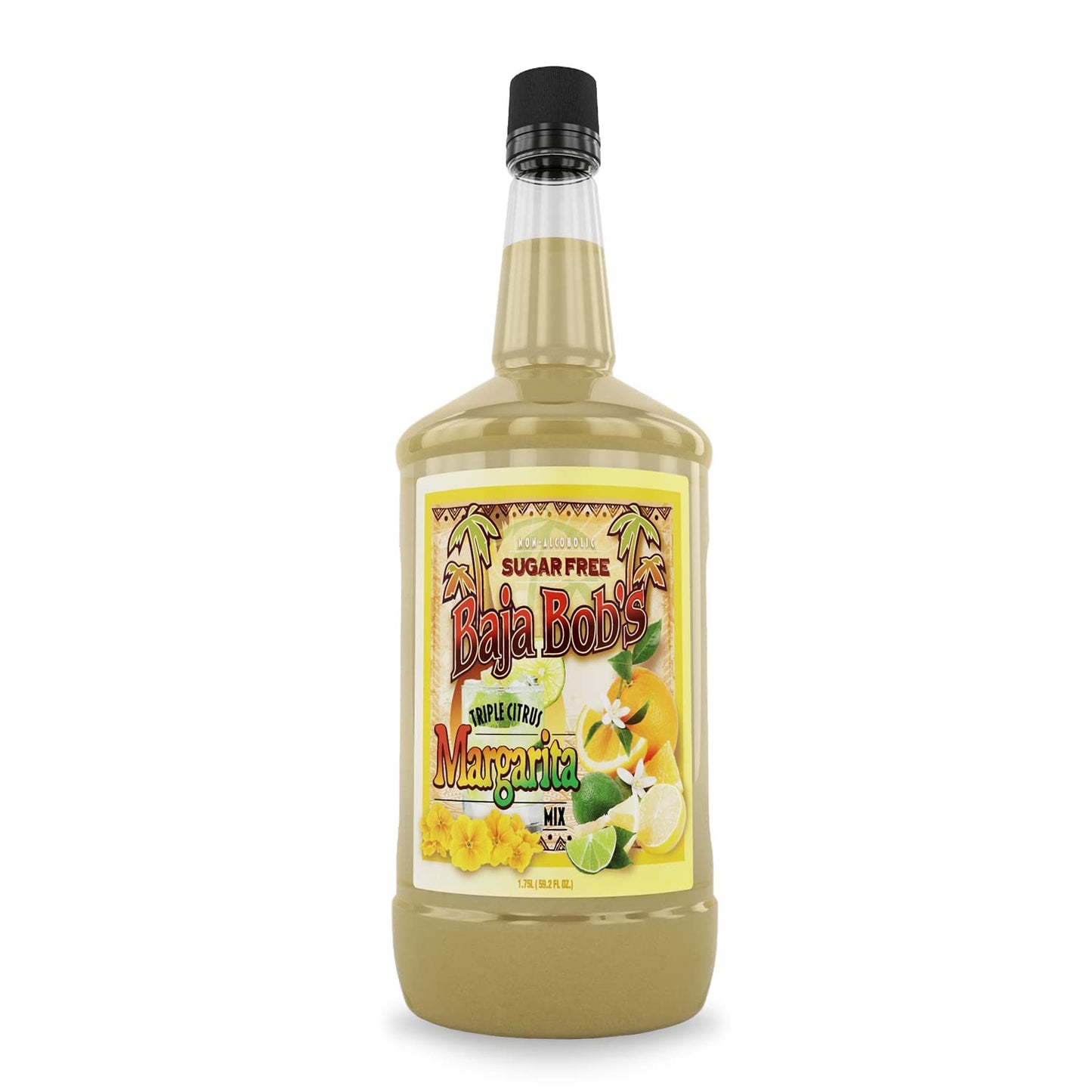 Baja Bob's Sugar Free TRIPLE CITRUS MARGARITA Mix, 1.75L - Cocktail Mixer - Keto Friendly - Low Calorie - Low Carb