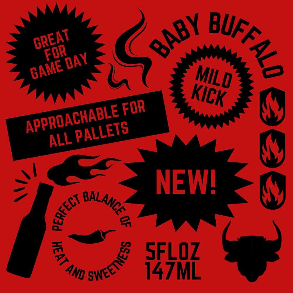 World's Best Buffalo Sauce! Winner of the 2025 Golden Chile Award! Hellfire's Baby Buffalo Hot Sauce- Mild Spicy Wing Sauce, Made with Real Butter