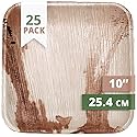 CaterEco Square Palm Leaf Plates Set (Pack of 25) | Dinner Plates | Ecofriendly Disposable Dinnerware | Heavy Duty Biodegradable Party Utensils