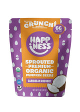 Happiness Foods™ Caribbean Coconut - Sprouted Organic Raw Pumpkin Seeds - High Protein, Certified USDA Organic, Non-GMO, Low Carb, Vegan, Gluten-Free