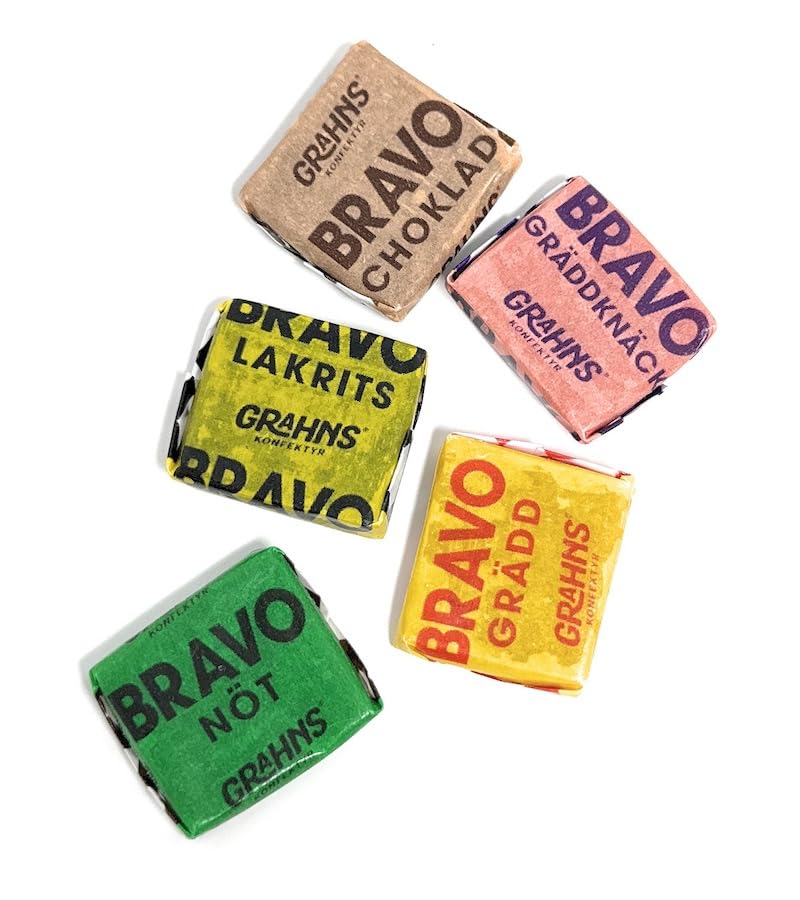 Dulcefina chocolate and Sweets, Bravo Swedish Mini Squares caramel (Bravokola) (2 Lbs)