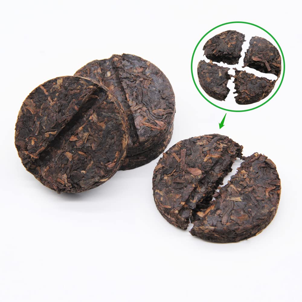 LWXLJMJZC?(24 Cakes-96 Cups) Pu-erh Tea in Bamboo Leaf Tube -Ripe Puerh Tea Cake -Easily Divided into Halves or Quarters-Shu Puer Tea-Ripe Puerh Tea