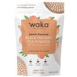 Waka Instant Black Tea Mix, Peach Flavored - 100% Tea Leaves, No Additives, Unsweetened Tea Powder for 50 Quarts or 200 Cups - Easy and Quick Hot or