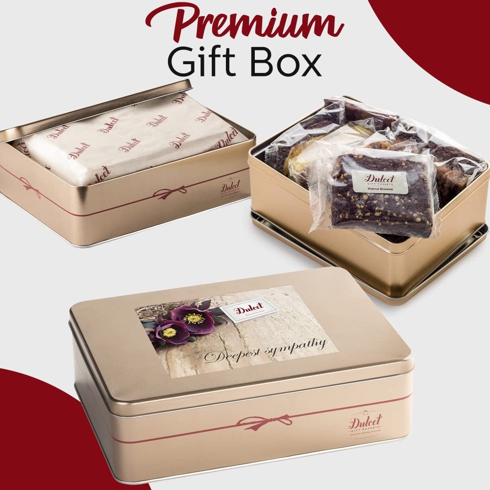 Dulcet Gift Basket Gourmet Gift Basket Filled with an Assortment of Cookies, Brownies, and Rugelah - Perfect Snack Box of Baked Goods for Sympathy