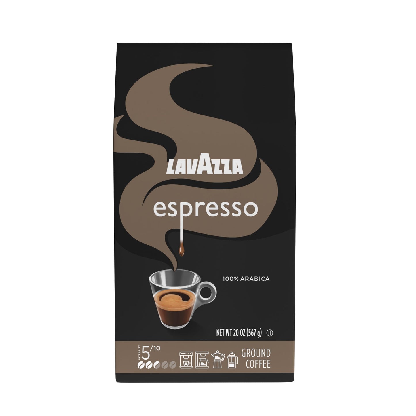 Lavazza Espresso Ground Coffee, Medium Roast, 100% Arabica, 20 oz Bag (Pack of 1)