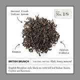 Steven Smith Teamaker British Brunch No. 18, Caffeinated, Sugar-Free, Full Leaf, English Breakfast Black Tea Bags 15 Sachets, 1.48oz each