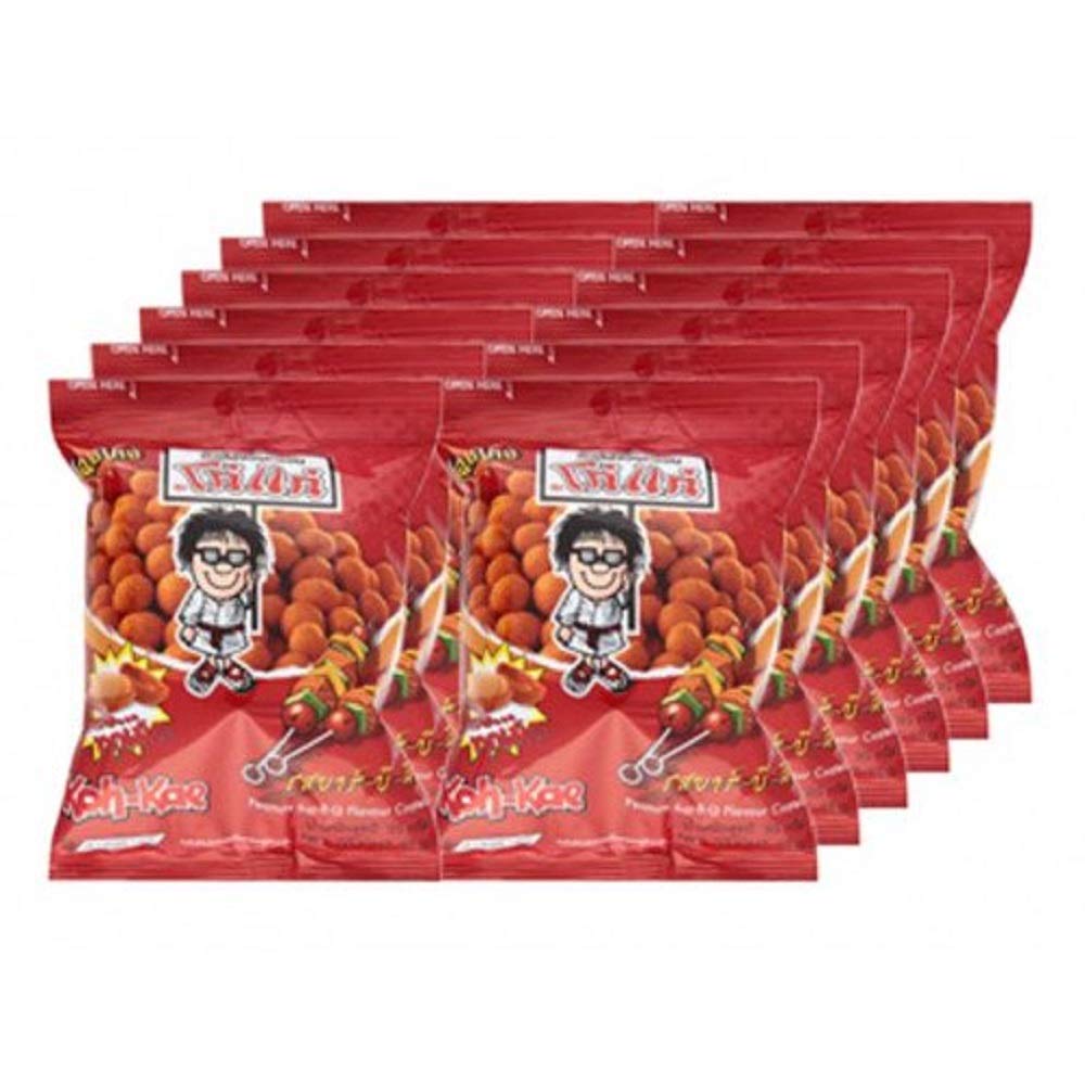 Koh-Kae, Peanuts coated BBQ flavors, net weight 17 g X 12 Packs