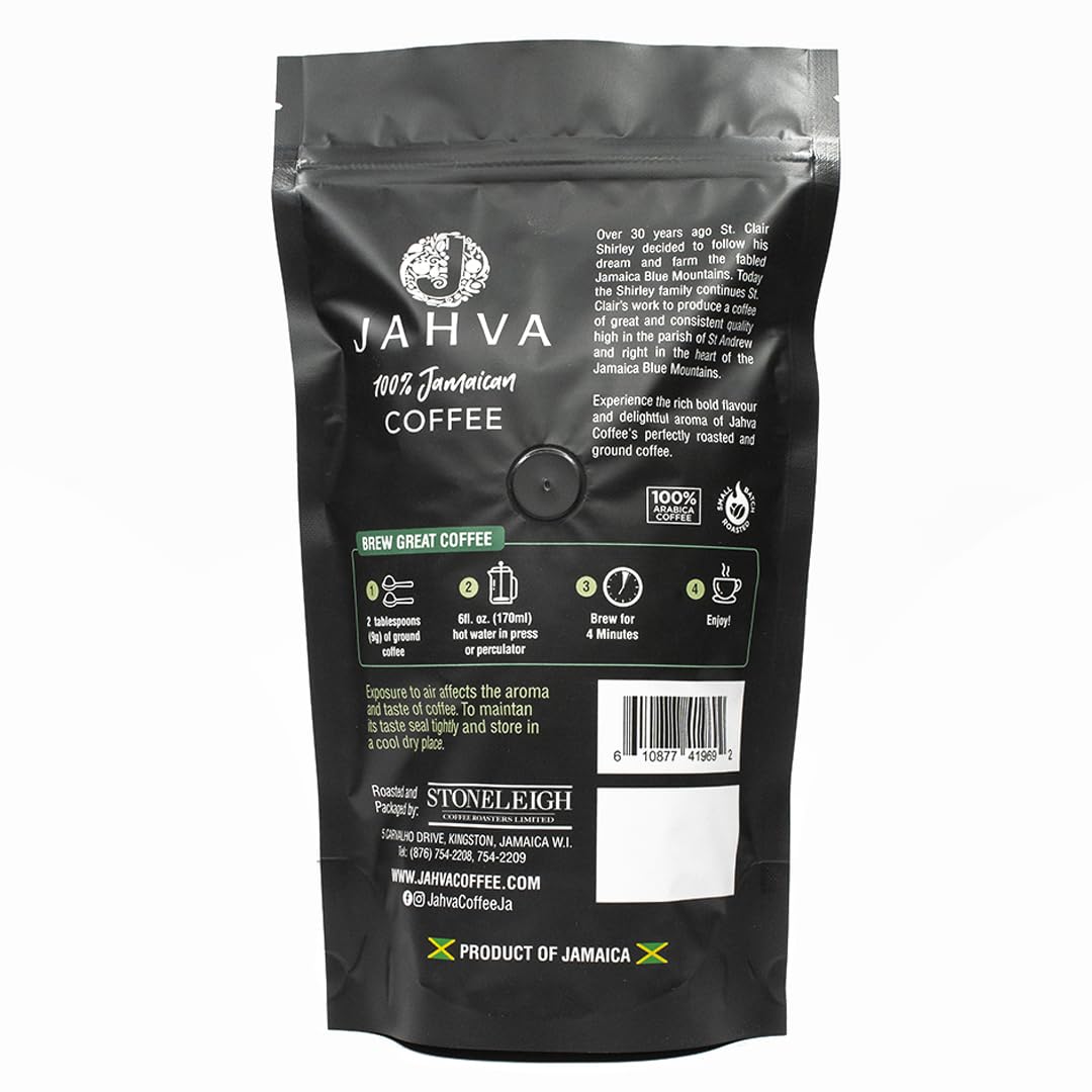 Jahva 100% Jamaican Coffee Medium Roasted and Ground from Jamaica (16oz.)
