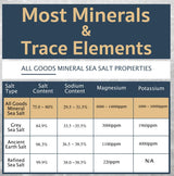 All Goods Sea Salt - Fine Grain, 16 oz, 100% Natural, Hand-Harvested, Rich in Essential Minerals, 30% Less Sodium, Kosher, Unrefined.