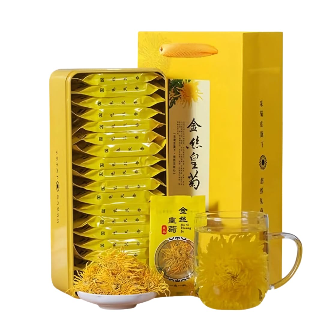 Zercumm Huangshan Big Flower Chrysanthemum Tea 20Pcs One Cup Simple Pack Chrysanthemum
