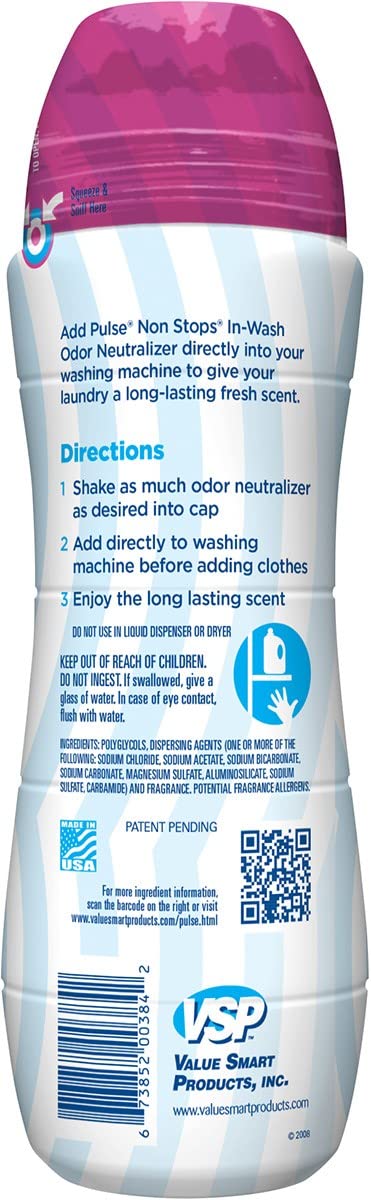 PULSE Non Stops Laundry Scent Boosters - Fresh Spring Scent - Odor Neutralizer Beads - Long Lasting Fragrance (20.1 oz)