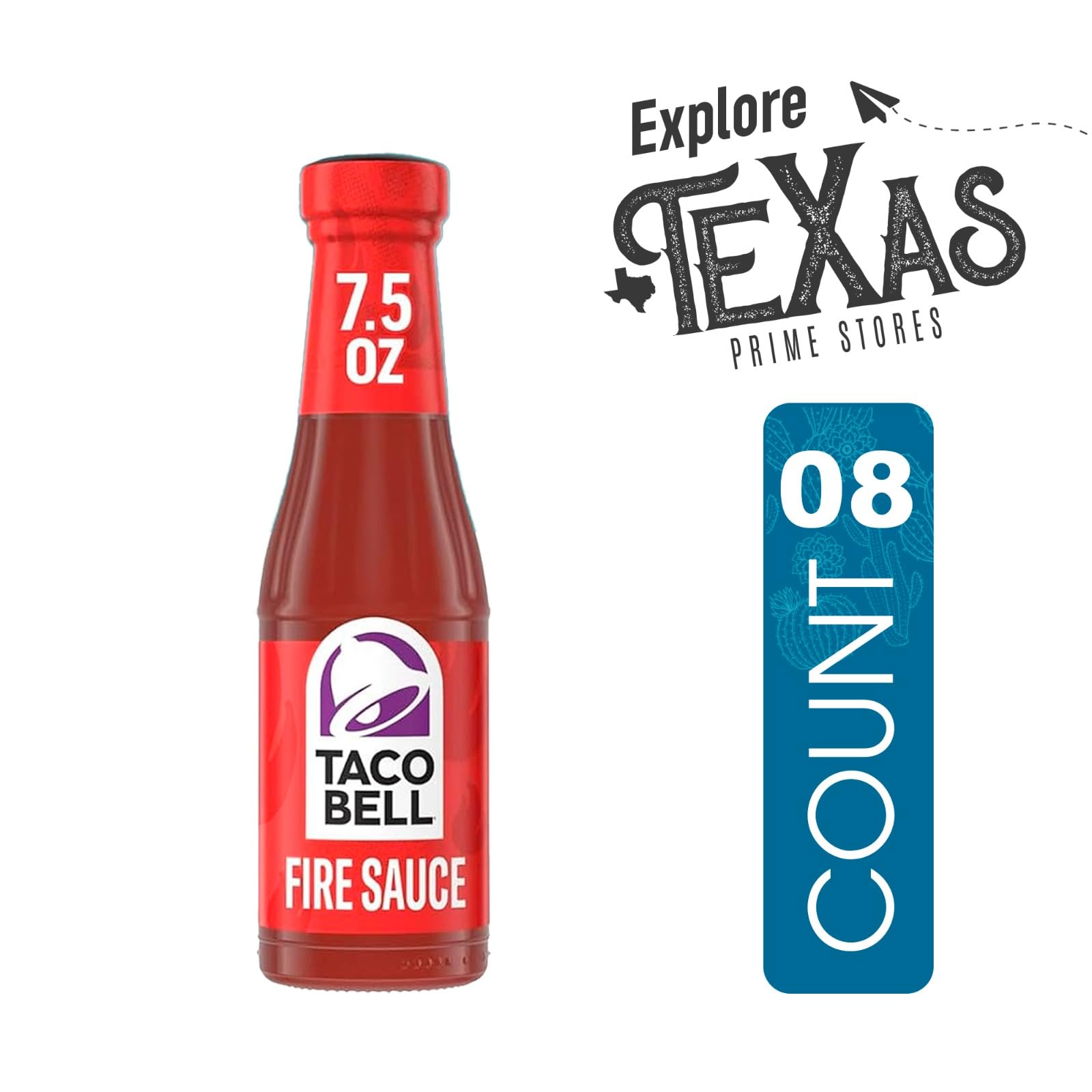 Taco Bell Taco Bell - Lavinia Essentials Bundle: 8-Pack of Fire Sauce, 7.5 oz Glass Bottle + 1 Utility Prop