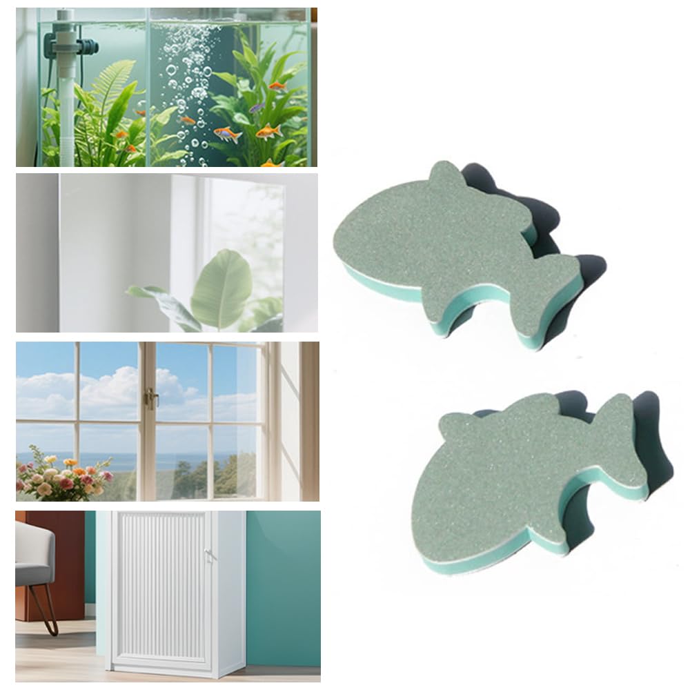 NentMent 10 Pack Glass Aquarium Cleaner Desktop Fish Tank Glass Cleaner Cleaning Tool Sponge Brush Algae Scraper for Nano Glass Aquarium Kit Small