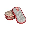 CAMPANELLI Premium Dual-Sided Dish Sponge | Chenille Microfiber & DiamondFiber Scrubber, Washable Reusable Sponges for Dishes Pots & Pans, Ergonomic
