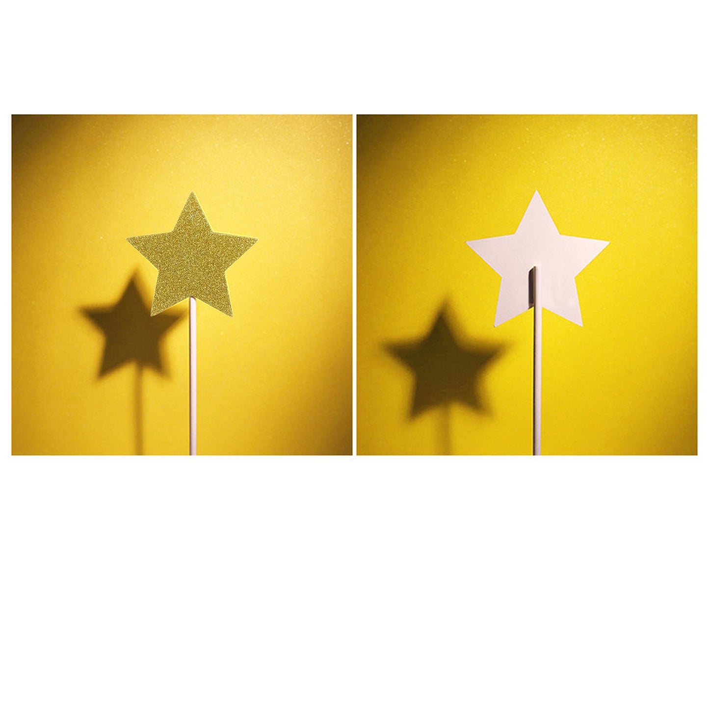 Gold Star Cake Cupcake Decorations Toppers Picks Supplies, Appetizer Picks, 30 Counting by Bilipala