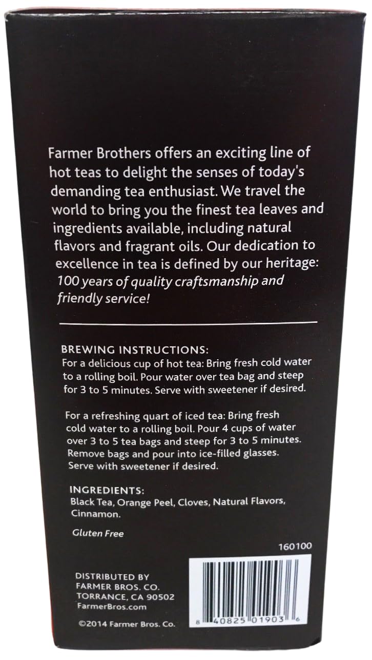 Farmer Brothers Premium: Orange Spice Hot Tea - 2/25 ct boxes