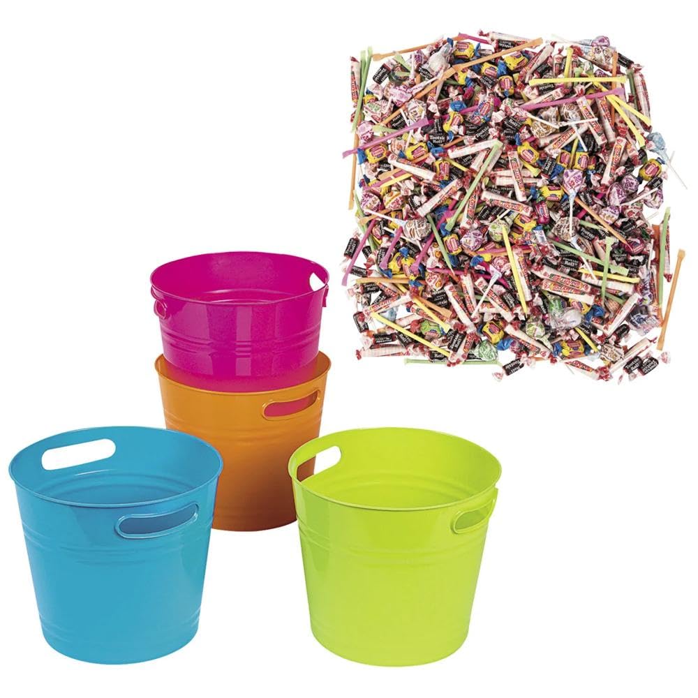 Fun Express Bright Colored Buckets with Candy Parade Kit - 1004 Pc.