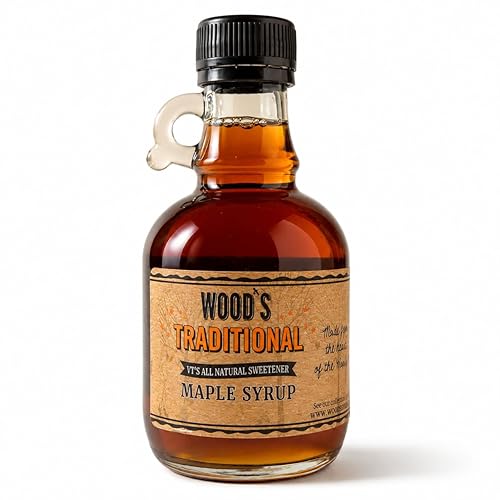 WOOD'S Vermont Maple Syrup - Traditional 100% Pure Maple Syrup | Small-Batch, Vegan Natural Sweetener | Grade A, Robust Taste | Perfect for Pancakes