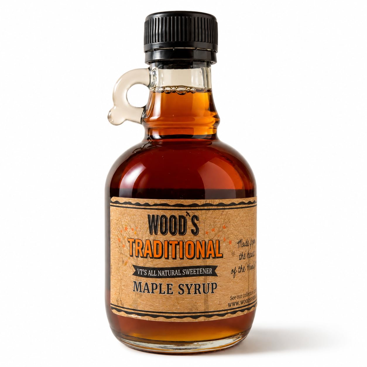 WOOD'S Vermont Maple Syrup - Traditional 100% Pure Maple Syrup | Small-Batch, Vegan Natural Sweetener | Grade A, Robust Taste | Perfect for Pancakes