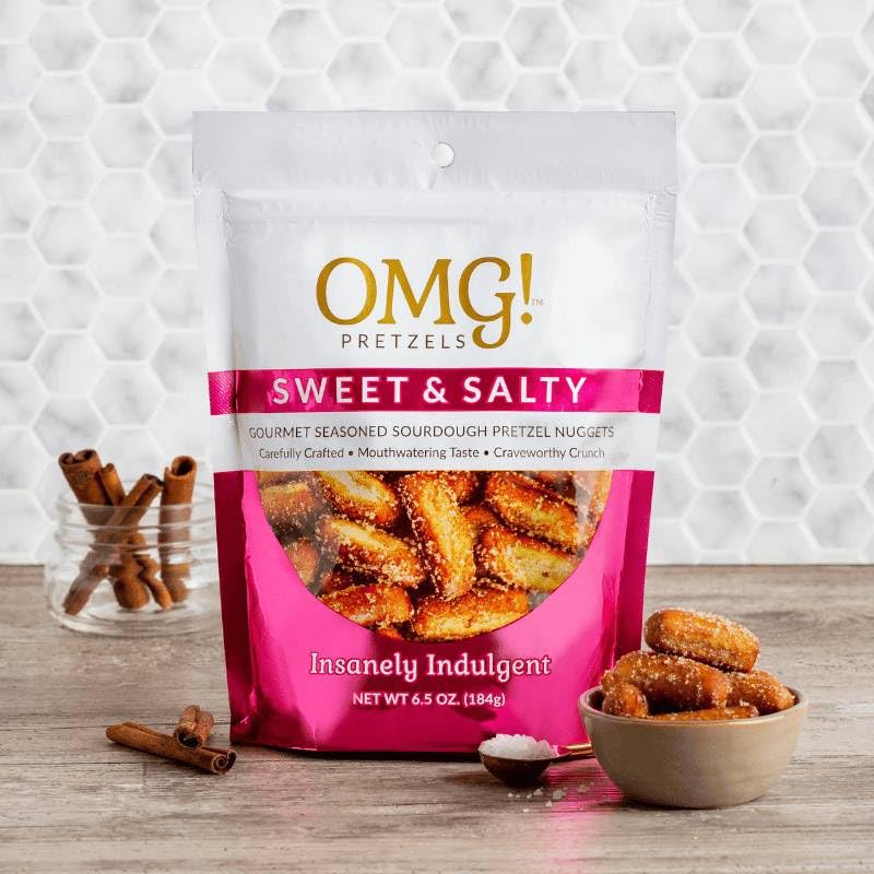 OMG! Pretzels LLC - Sweet & Salty (5.5 Ounce) Perfect Crunchy Snack Sweet & Salty Snack Mix Flavor - Premium Craft Pretzels for Gifting & Snacking