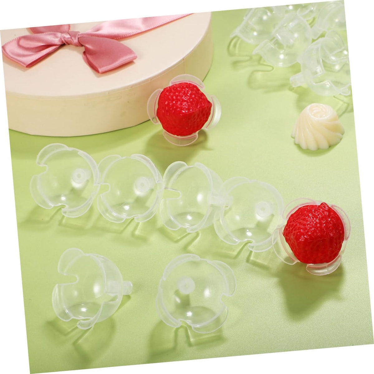 KOCKSHION 120pcs Clear Chocolate Wrapper Holder Chocolate Flower Decoration Base for Bouquets Stable Candy Packaging Case for Birthdays Weddings