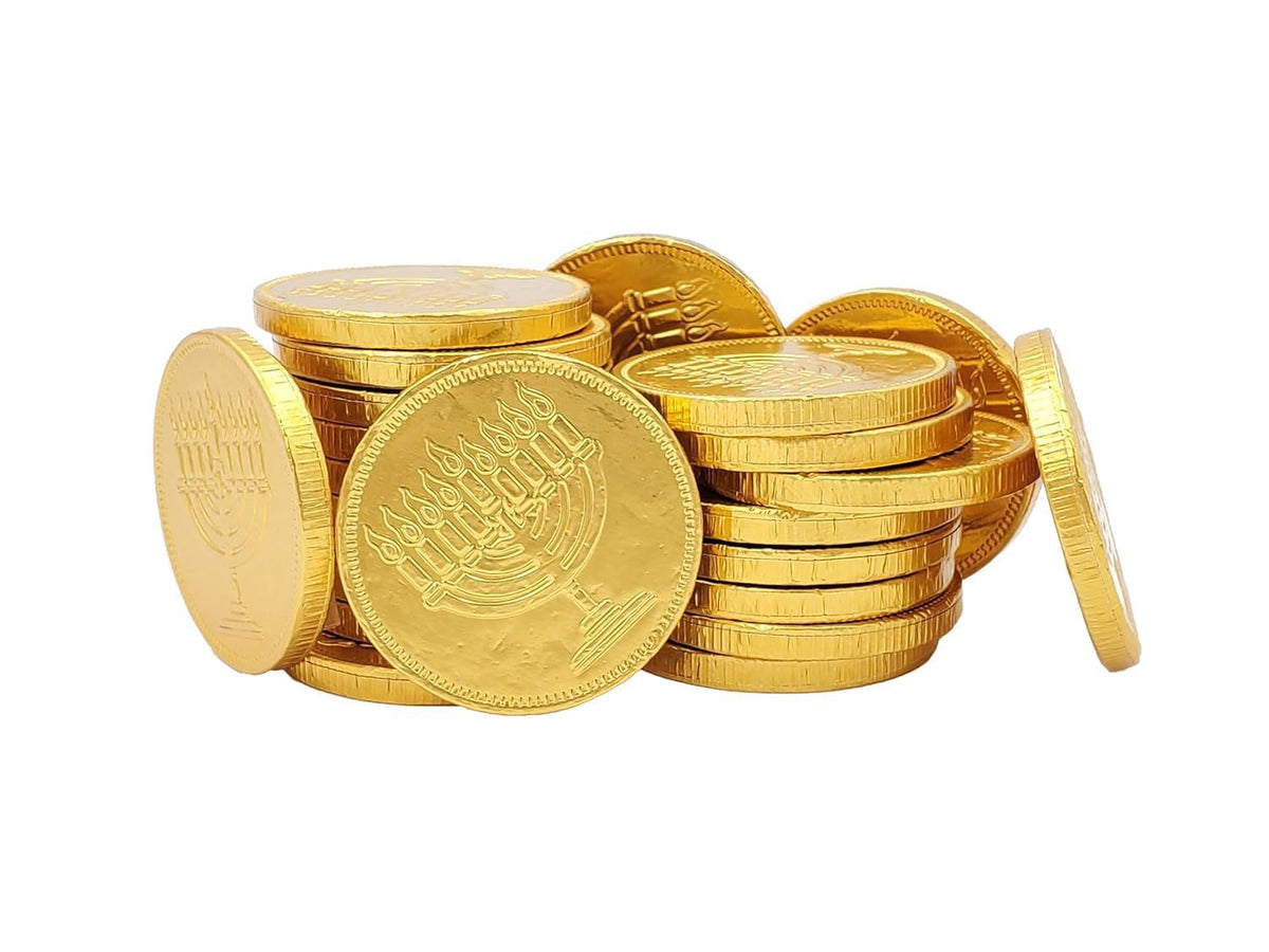 Hanukkah Chocolate Gelt, Nut-Free, Belgian Milk Chocolate Coins, Kosher Chanukah Gelt (10 Pounds (Bulk))