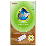 Pledge Dust It Fluffy Duster Starter Handle 2 Refills, White, 3 Count