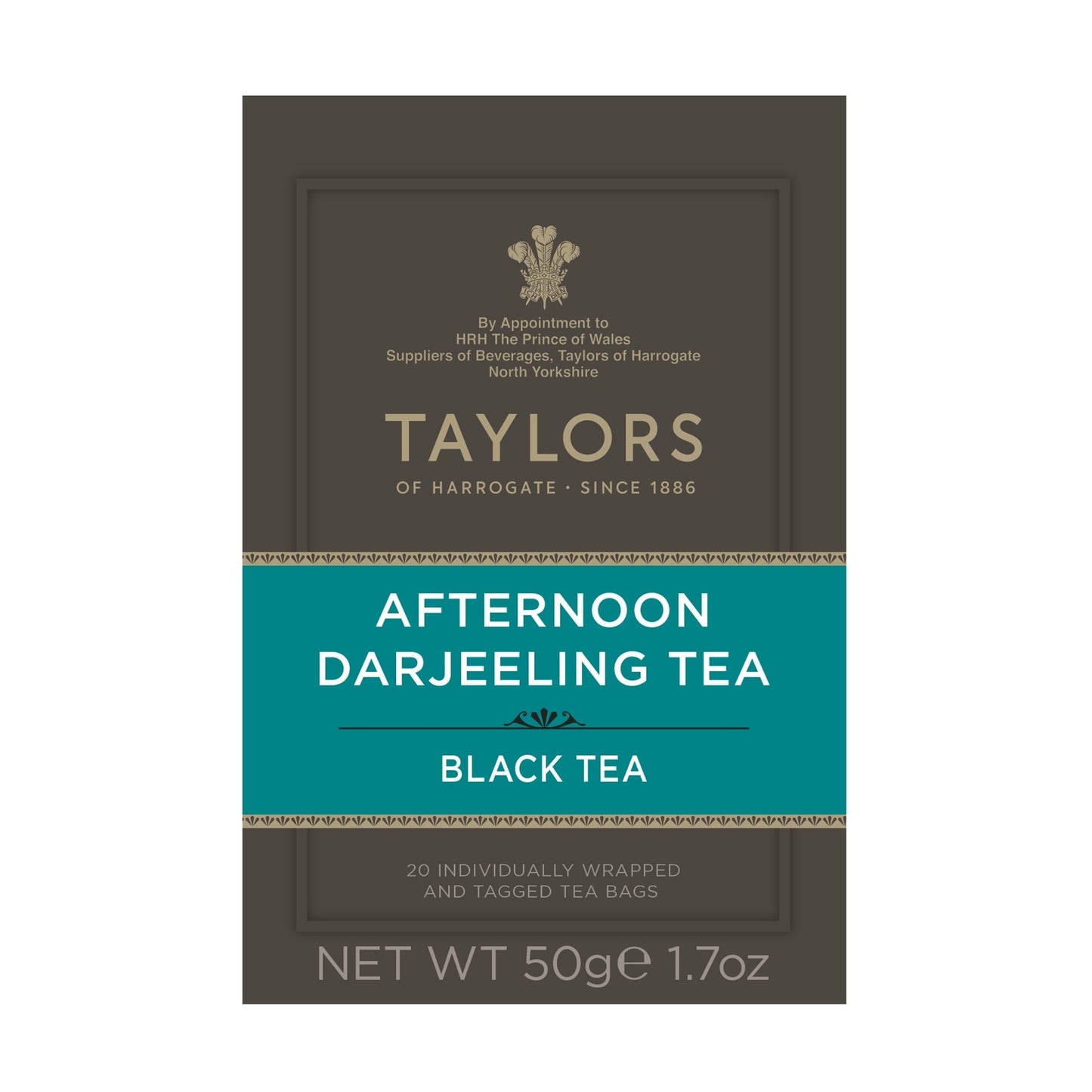 Taylors of Harrogate Afternoon Darjeeling, Black Tea, Individually Wrapped Bags 20 Count (Pack of 1), Delicate, Sweet & Floral, Caffeinated, Enjoy Hot