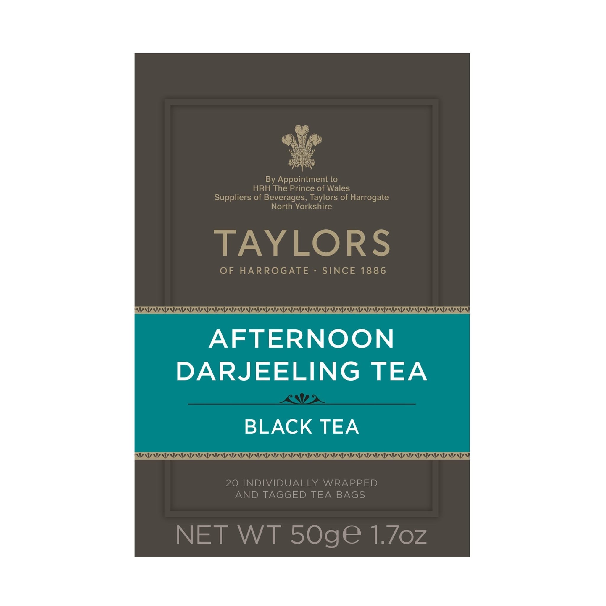 Taylors of Harrogate Afternoon Darjeeling, Black Tea, Individually Wrapped Bags 20 Count (Pack of 1), Delicate, Sweet & Floral, Caffeinated, Enjoy Hot