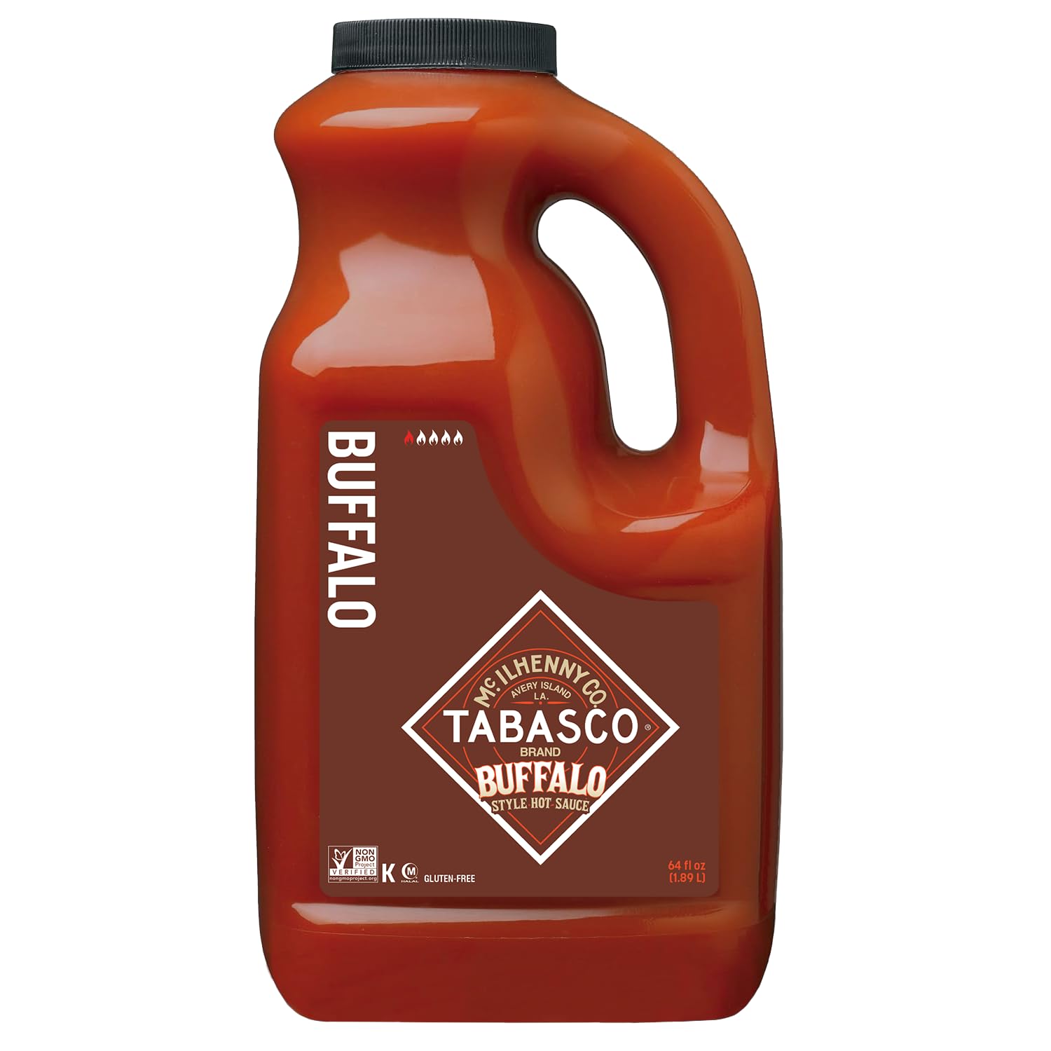 TABASCO Brand Buffalo Style Hot Sauce, Medium Hot Sauce, Bulk Plastic Jug, Thick & Tangy, Five Simple Ingredients, Perfect for Large Recipes, Great on