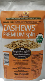 Organic Raw Cashews by eSutras Organics, Delicious nuts for snacking, baking, Fresh, tasty and healthy 14 oz