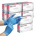 PureLife Medical Gloves Disposable Latex free - Blue Nitrile Gloves, Powder-free and Non Sterile- Food safe, and Cleaning (Medium) (100 Pack)