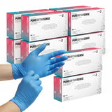 PureLife Medical Gloves Disposable Latex free - Blue Nitrile Gloves, Powder-free and Non Sterile- Food safe, and Cleaning (Medium) (100 Pack)