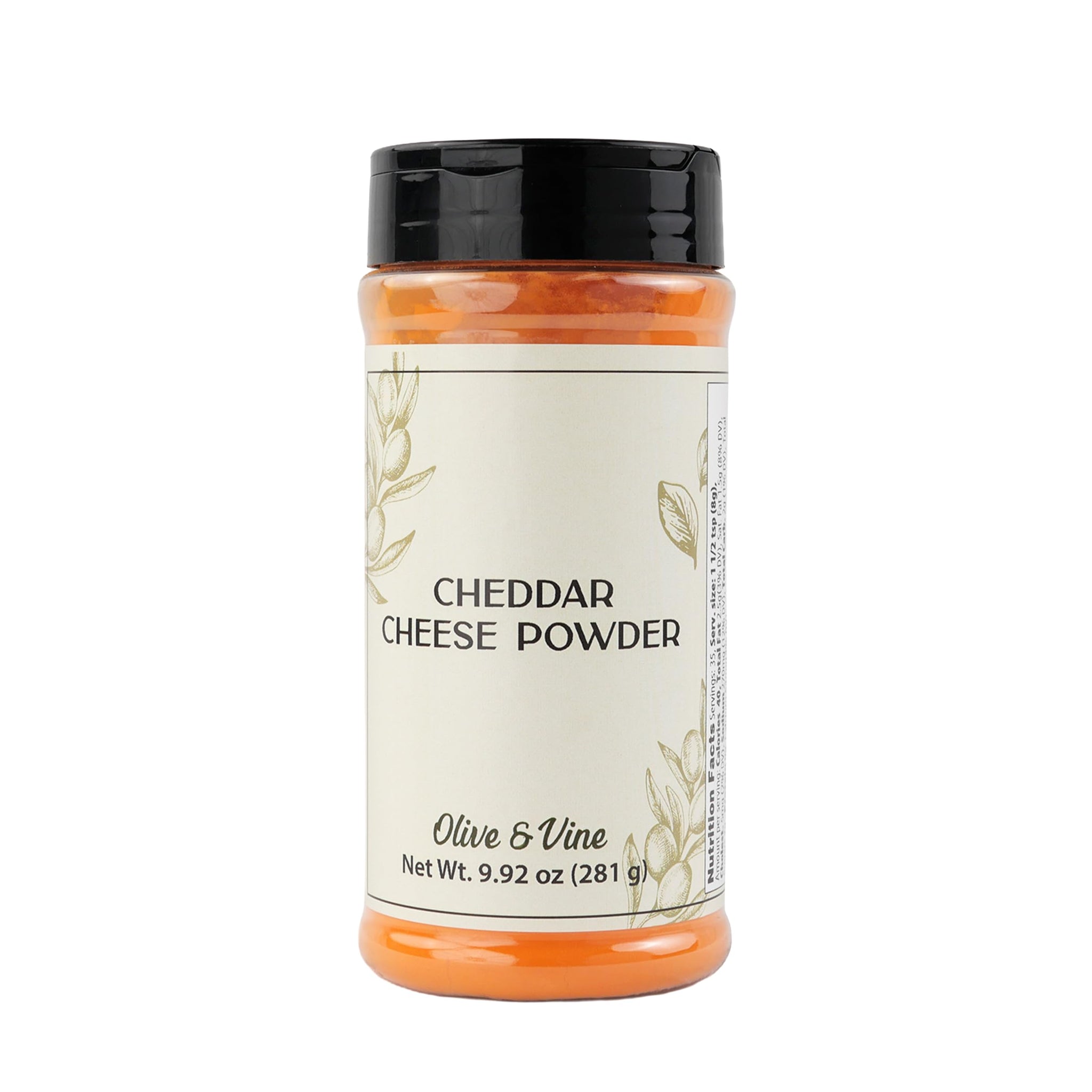 Olive & Vine Cheddar Cheese Powder, Savory Flavor, For Popcorn & Sauces, Rich Tradition, Authentic Taste, For Global Recipes (9.92 Ounce)