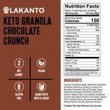 Lakanto Chocolate Crunch Granola - Delicious Snack, Quick Breakfast Cereal, Keto Friendly, Monk Fruit Sweetener, No Sugar Added, Vegan, Gluten Free