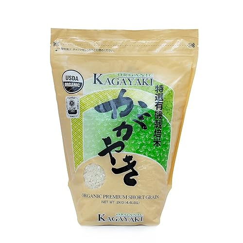 Kagayaki Organic Rice | California White Short Grain | Kapika Processed | Ideal for Health-Conscious Cooking | Professional Chef's Choice | Natural Flavor and Texture (4.4 lbs)