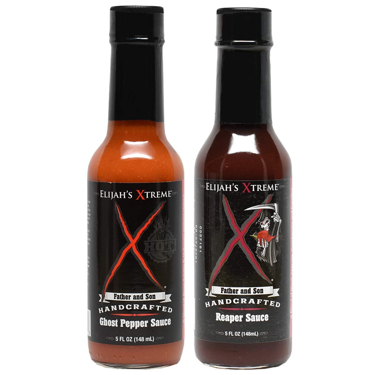 Elijah's Xtreme Carolina Reaper Hot Pepper Sauce with Sweet Black Cherries, Cranberries and Kentucky Bourbon (5 oz) (2-Pack) (Xtreme Ghost Pepper