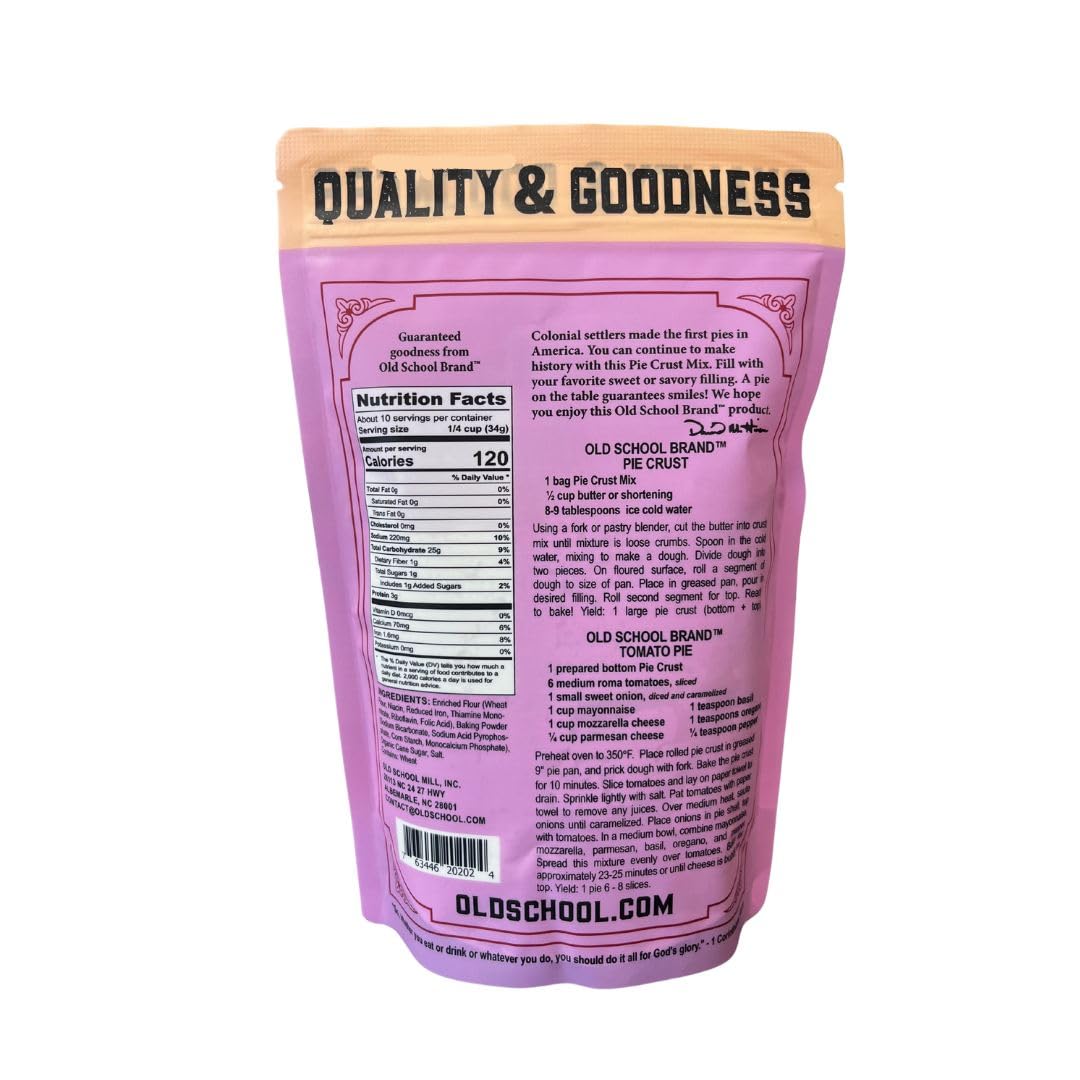 Old School Brand Southern Pie Crust Mix - 12 oz Package Makes 2 Crusts!
