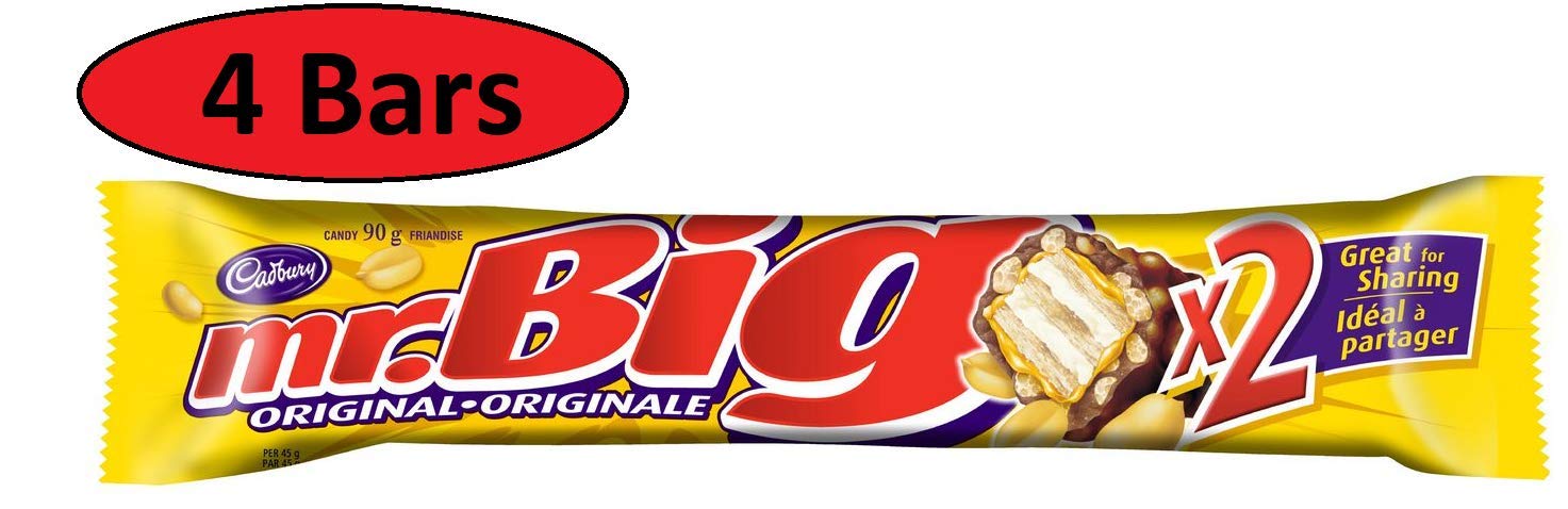 Mr. Big x2 Chocolate Bars 90g Each BAR The Great Taste of Canada Chocolate bar (4 Packs)