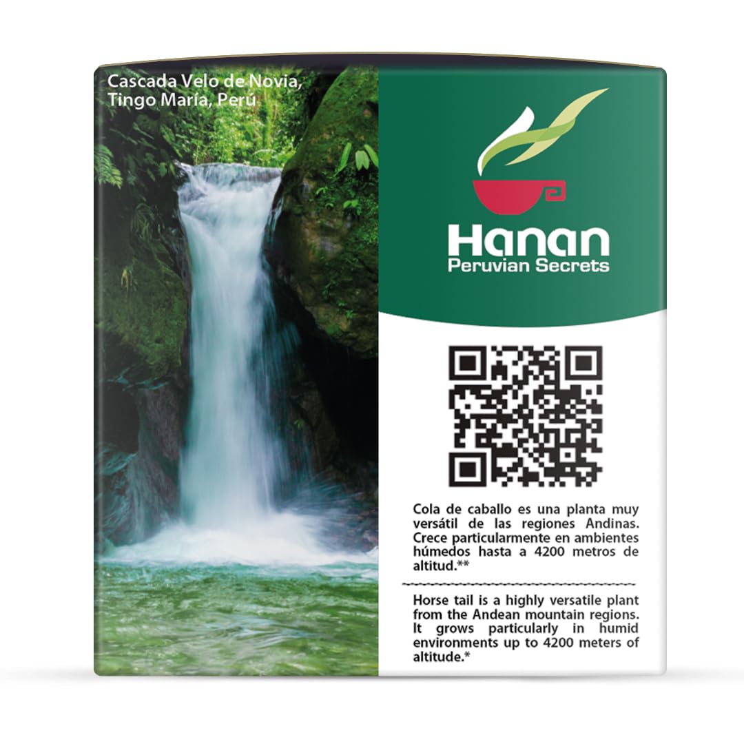 Hanan Peruvian Secrets Cola De Caballo Herbal Tea | 100% Natural Horse Tail | 25 Tea Bags | Naturally Supports Normal Kidney and Urinary Tract