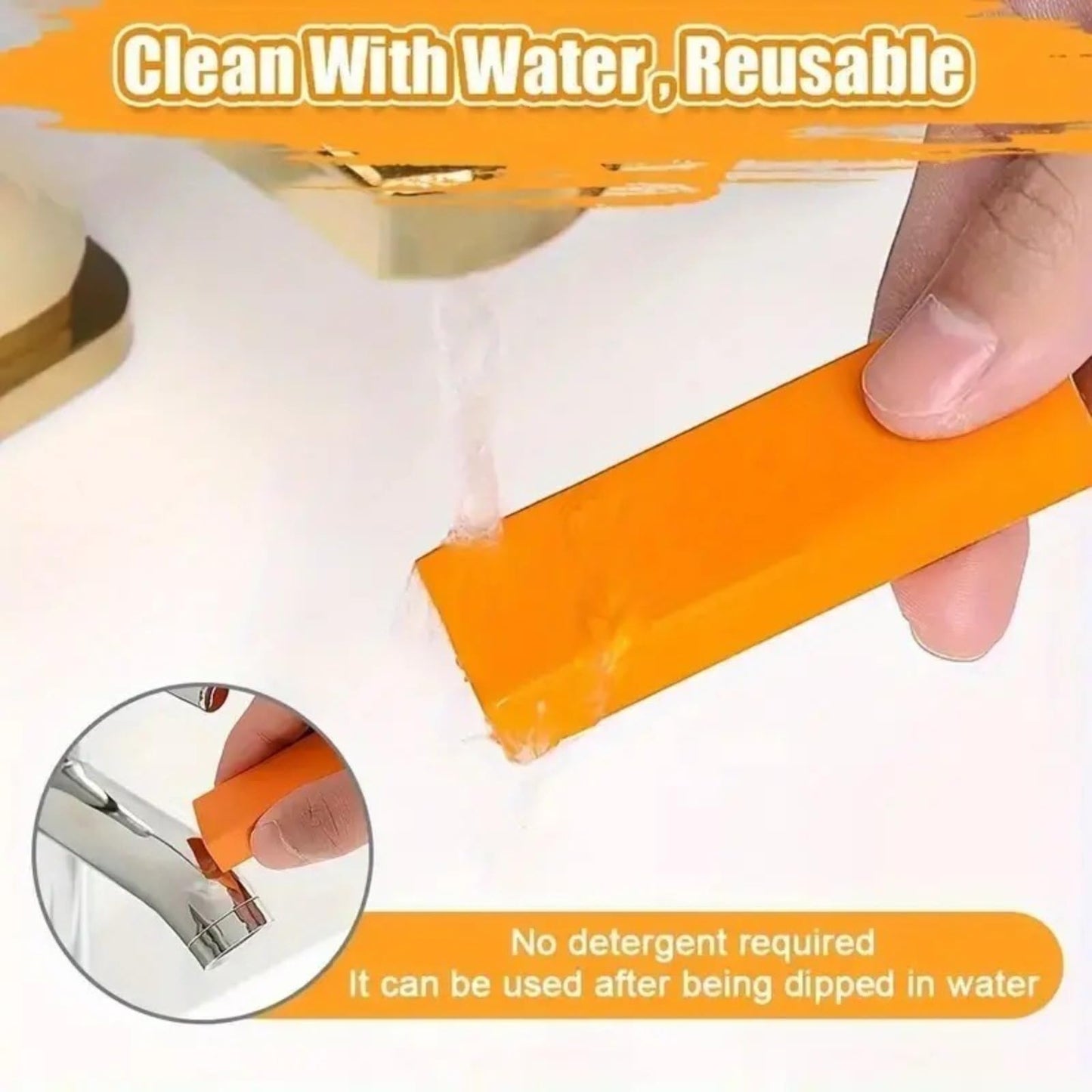 CLIATQIVD 2-piece set Stainless Steel Cleaning Eraser Kitchen Cleaner for Limescale Rust Water Stain Remover Multi-Purpose Scrubber for Cookware Sink