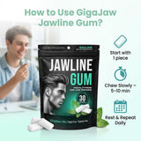 GigaJaw Jawline Gum - 15X Hardness for Effective Facial Exercise- Mewing Jaw Gum | Mint Flavor | Sugar-Free, Calorie-Free | Pack of 30 Pieces