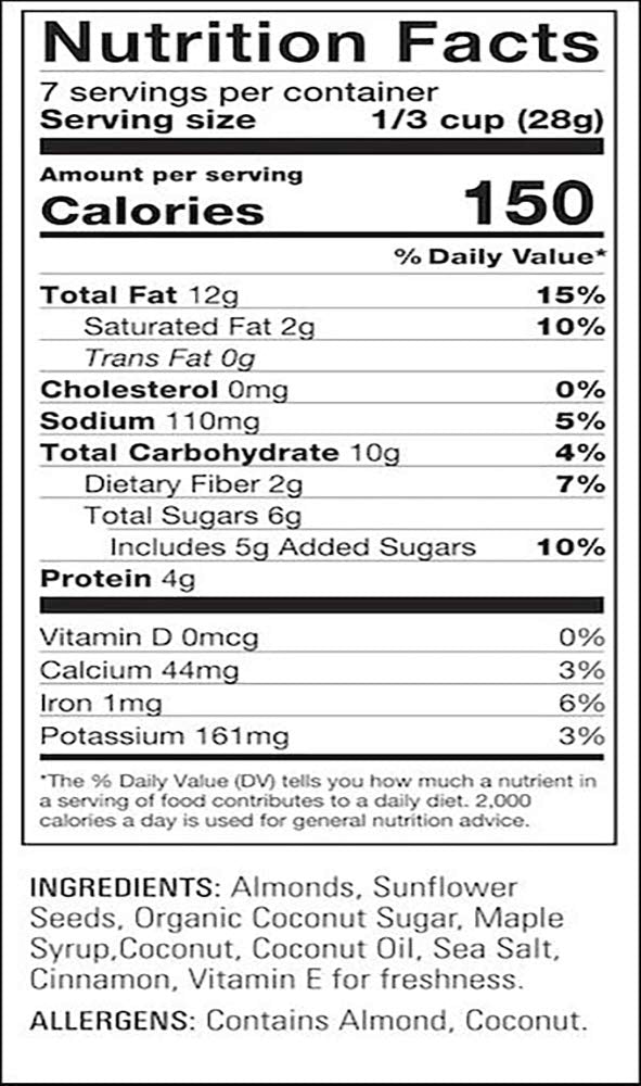 Caveman Foods Grain Free Keto Granola, Cinnamon Crunch Vegan Granola Mix, 7 Ounce Pouch