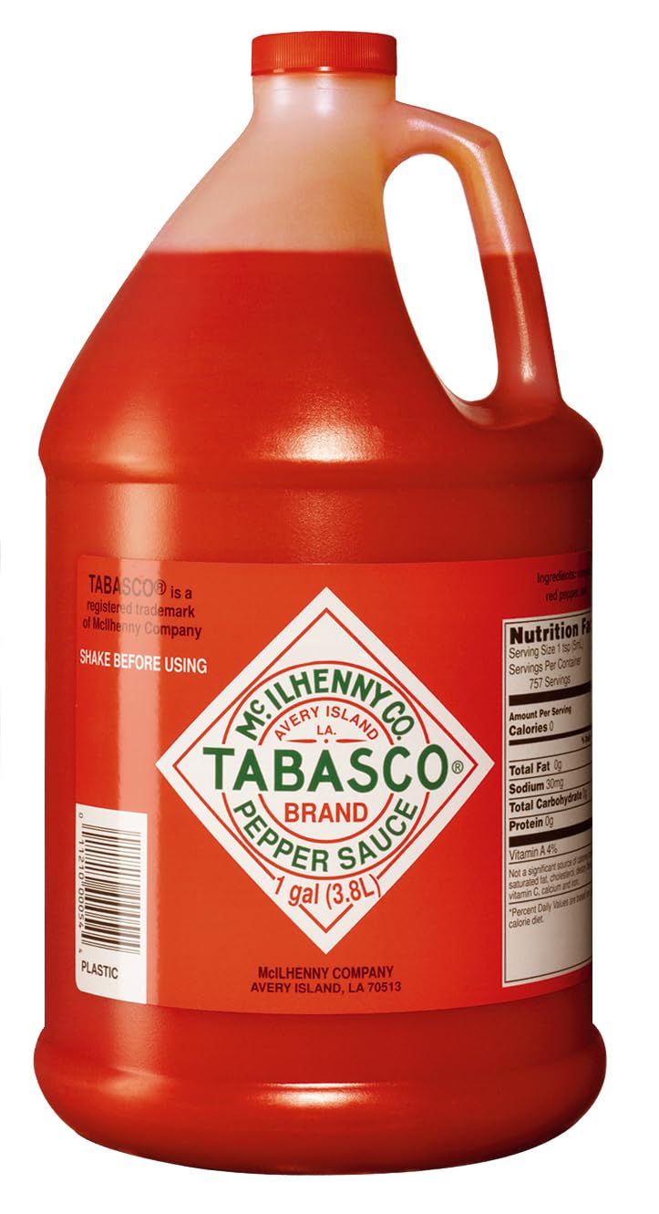 TABASCO Brand Original Red Pepper Hot Sauce, Medium Heat, Bulk Plastic Jug, Classic & Versatile, Three Simple Ingredients, For Large Recipes